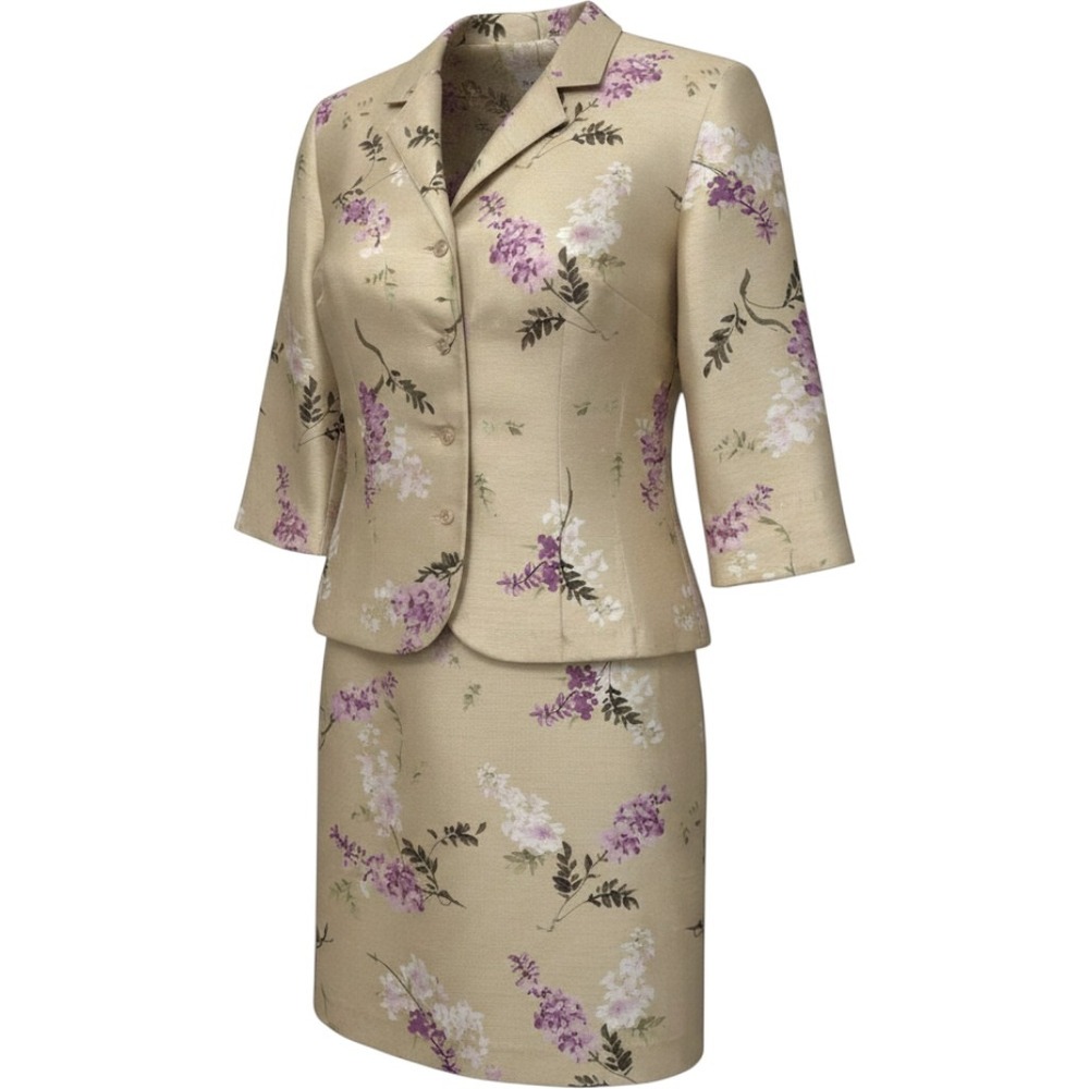 Pastel Yellow Floral Tank Midi Dress Jacket Set Elegant Party Church XL 14 Chic‎